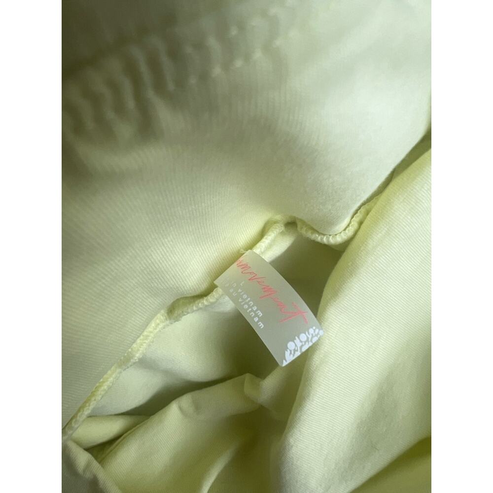 Free people fp movement high waisted jersey biker shorts large light yellow lime - Picture 5 of 7